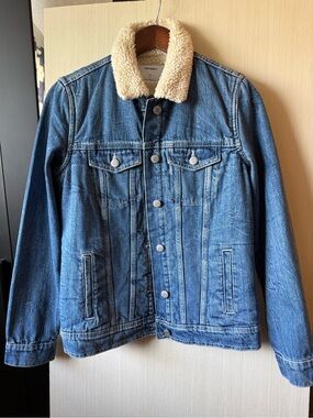 Old Navy Blue Denim Sherpa Collar Jacket